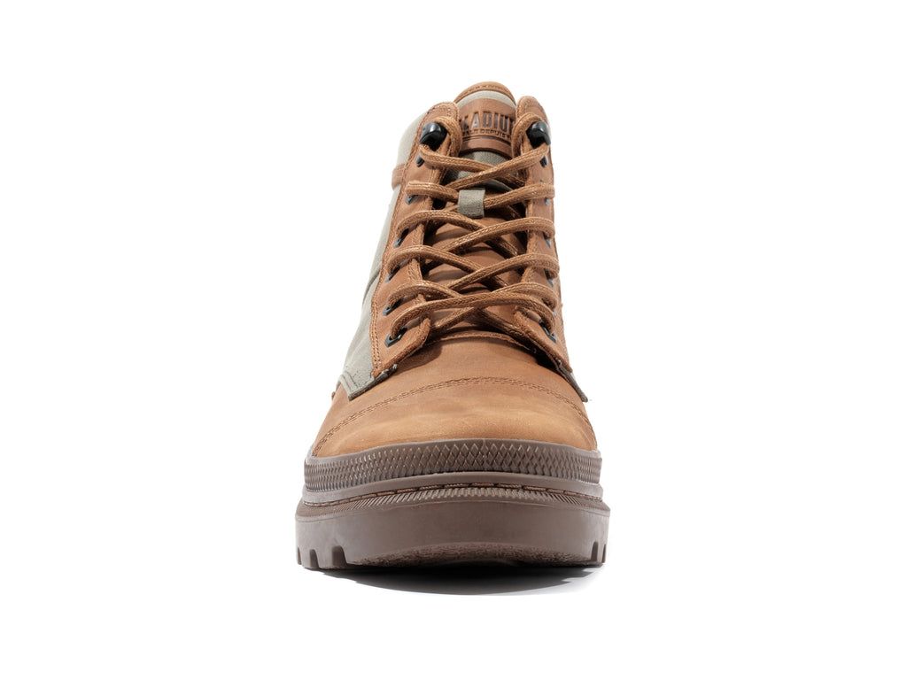Men Palladium Pallatrooper Rough Boots Olive / Orange | ENDQ-90263