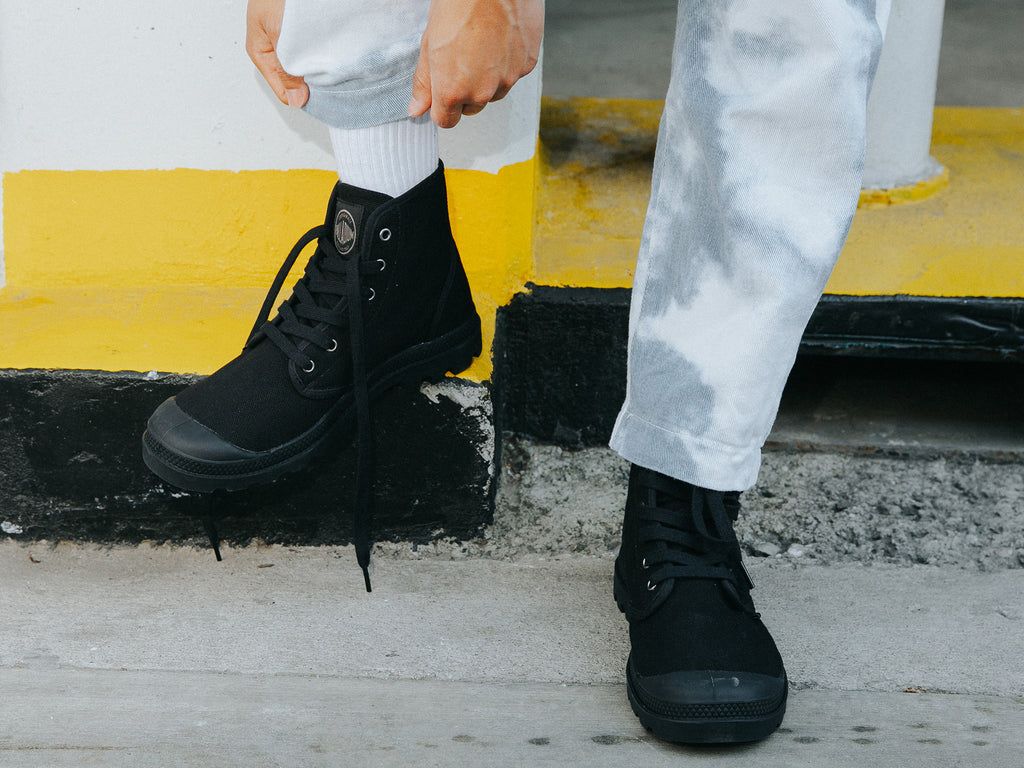 Men Palladium Pampa Hi Boots Black / Black | DYCP-69235