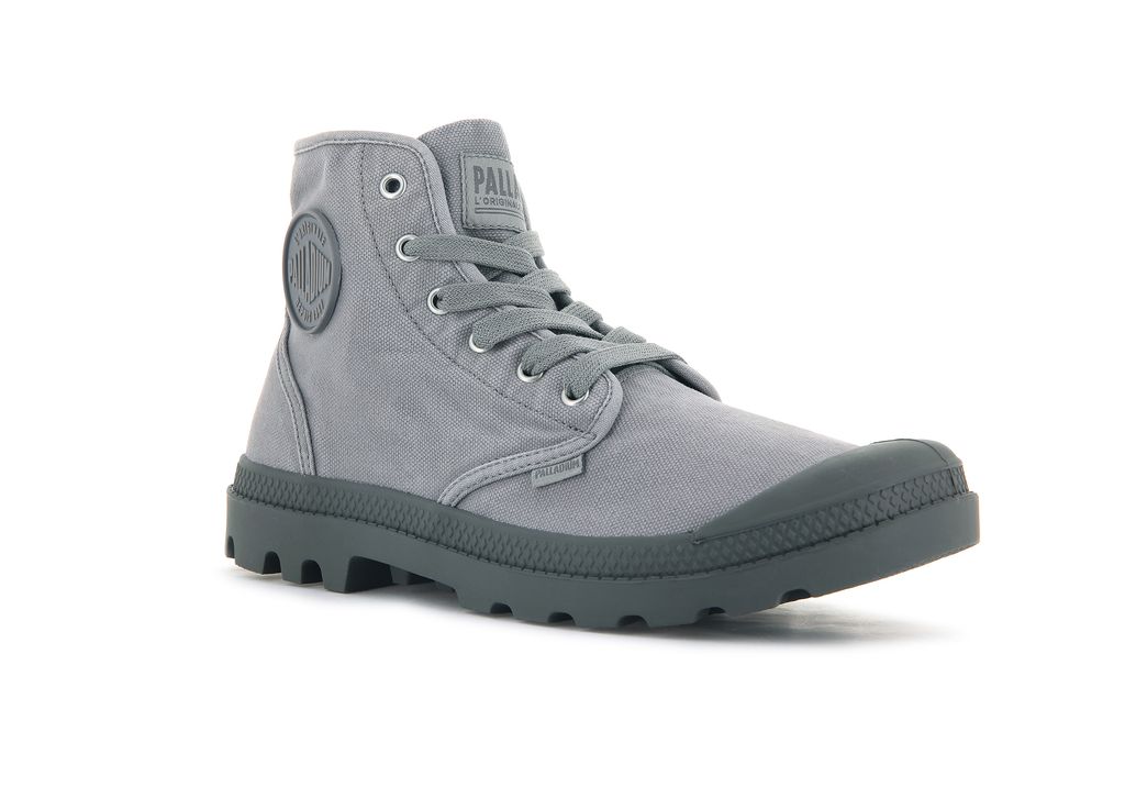 Men Palladium Pampa Hi Boots Grey | UXNS-14690