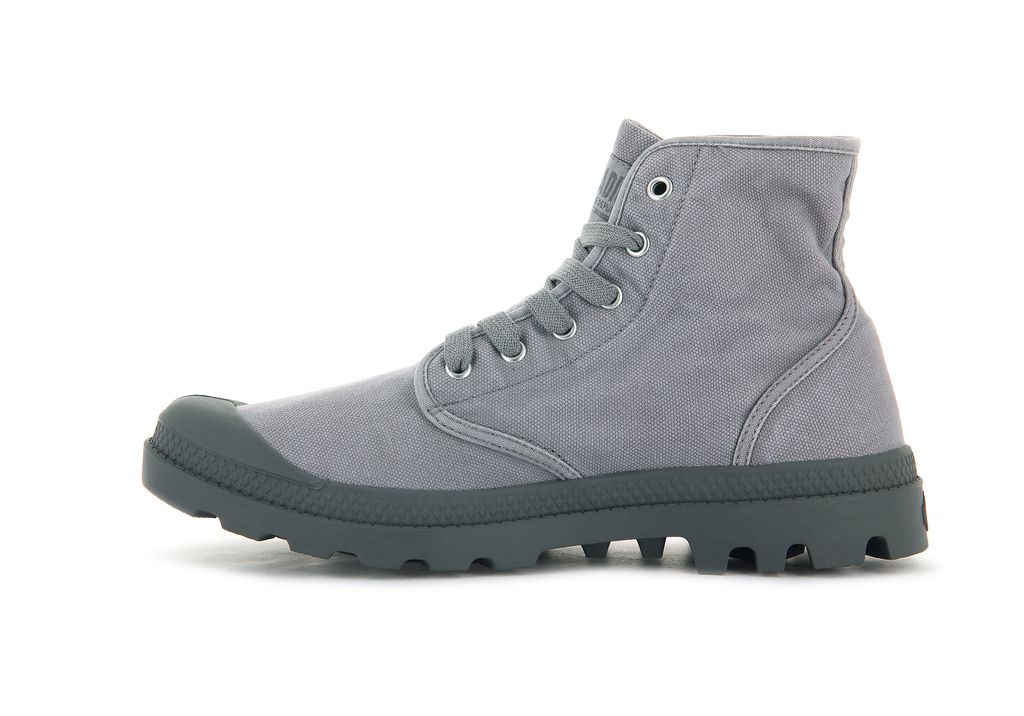 Men Palladium Pampa Hi Boots Grey | UXNS-14690