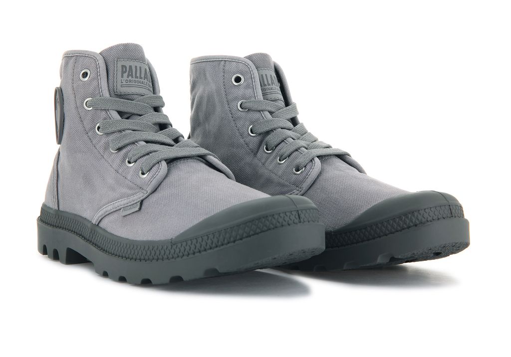 Men Palladium Pampa Hi Boots Grey | UXNS-14690