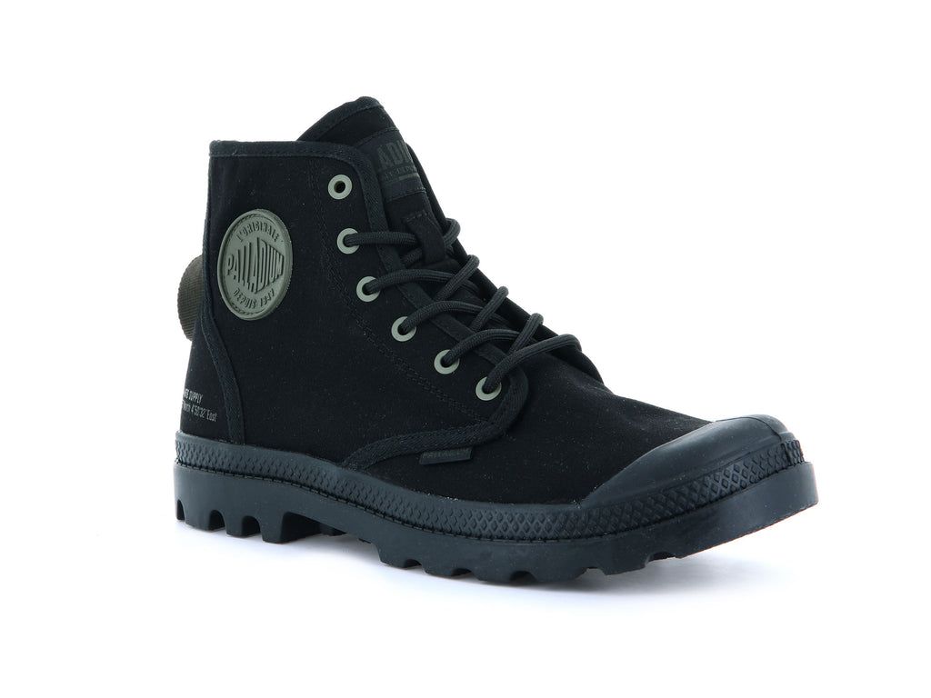 Men Palladium Pampa Hi Htg Supply Boots Black / Black | ZRGI-90613