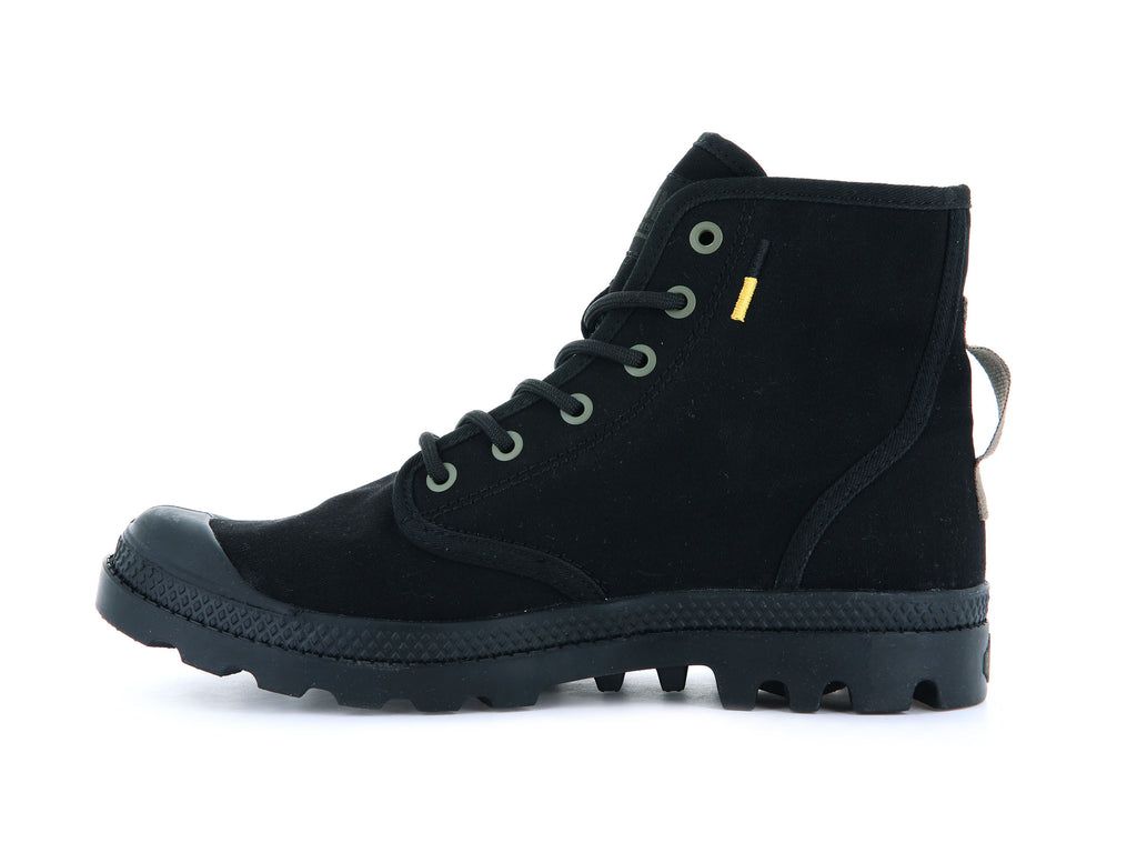 Men Palladium Pampa Hi Htg Supply Boots Black / Black | ZRGI-90613