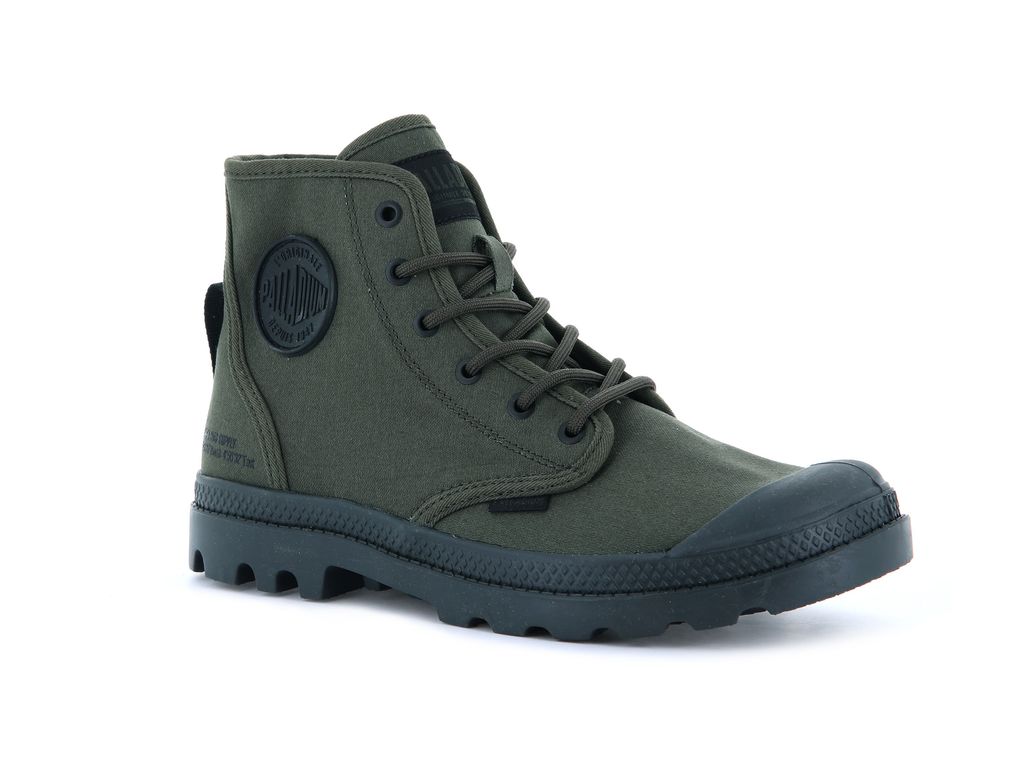 Men Palladium Pampa Hi Htg Supply Boots Olive | ZOJT-01893