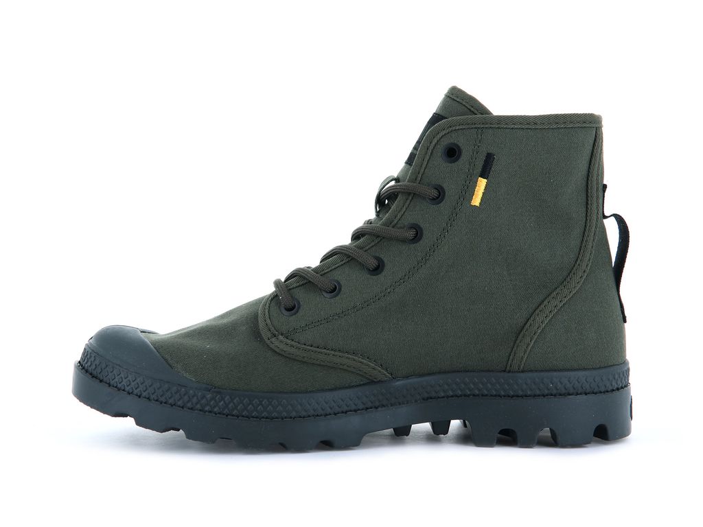 Men Palladium Pampa Hi Htg Supply Boots Olive | ZOJT-01893