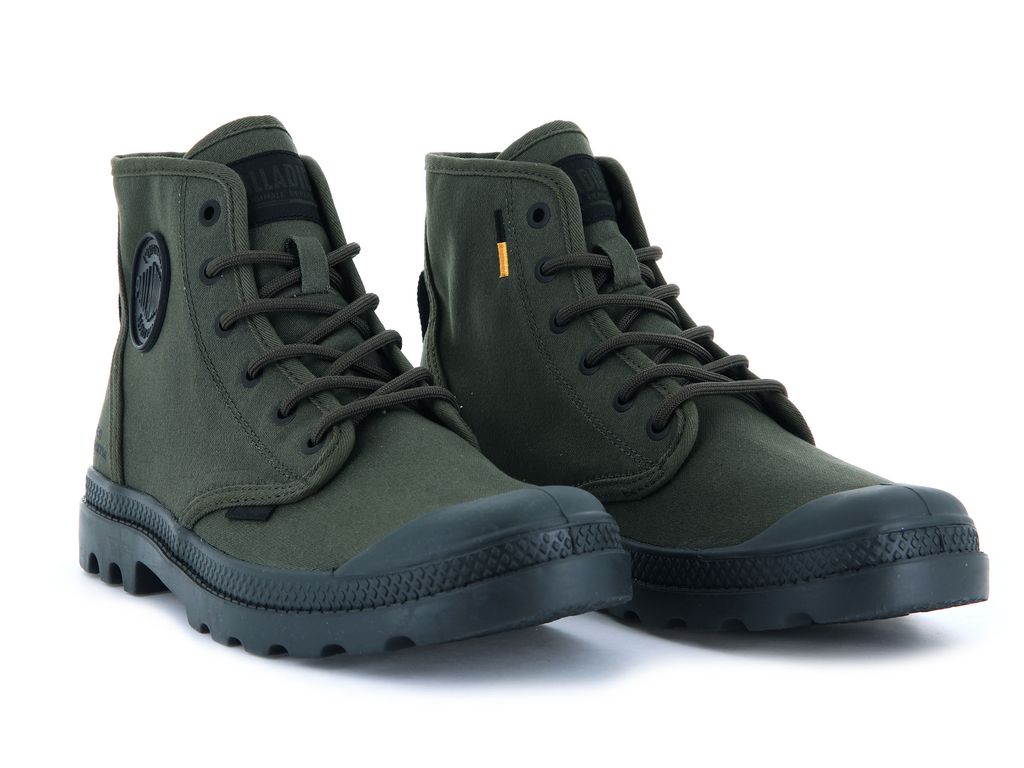 Men Palladium Pampa Hi Htg Supply Boots Olive | ZOJT-01893