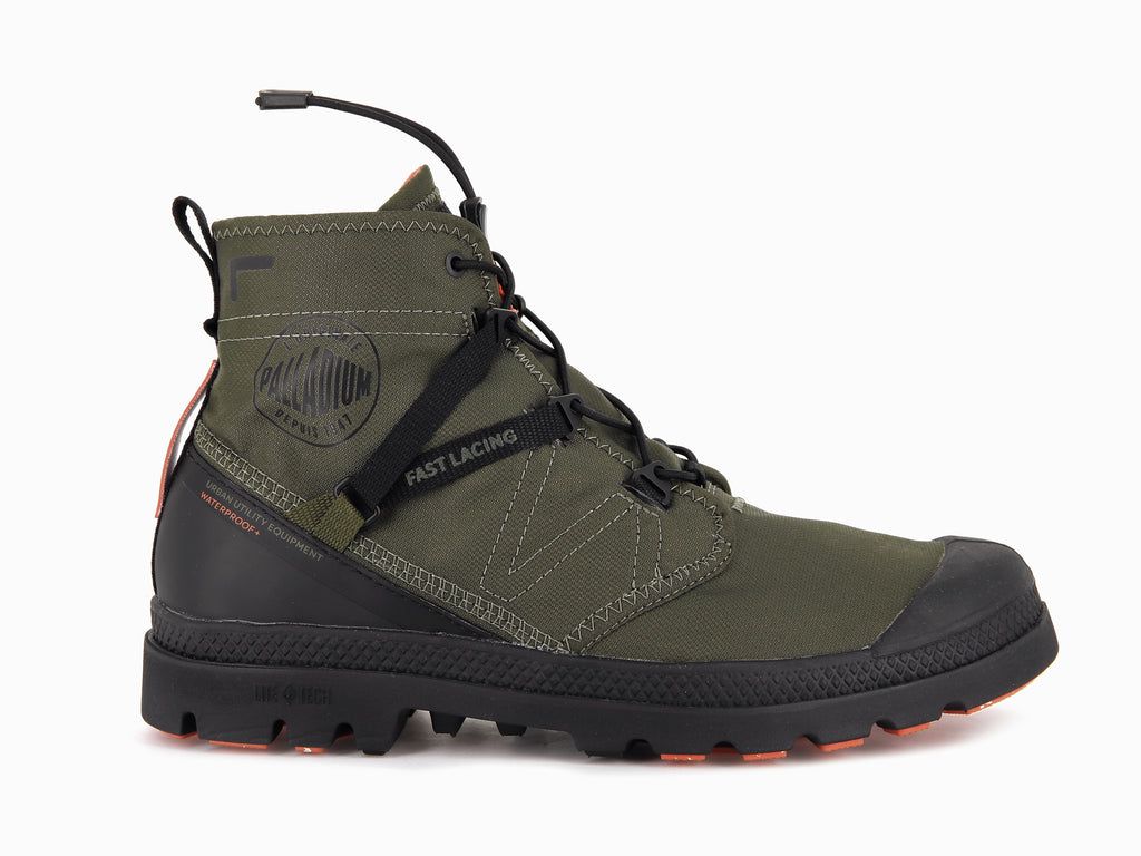 Men Palladium Pampa Travel Lite+ Waterproof Boots Olive | TRHS-38170
