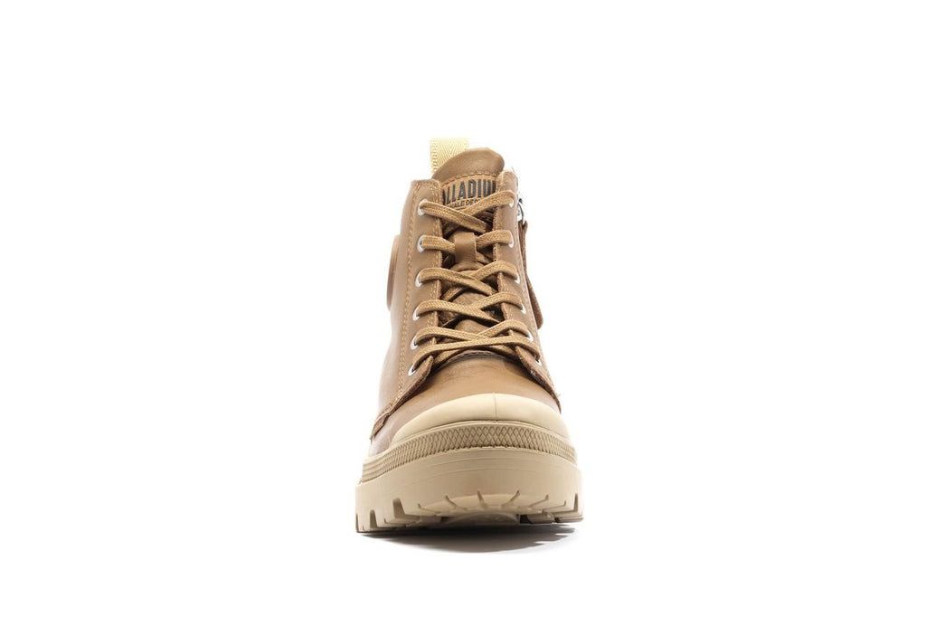 Women Palladium Pallabase Leather Boots Brown | XWKE-10386