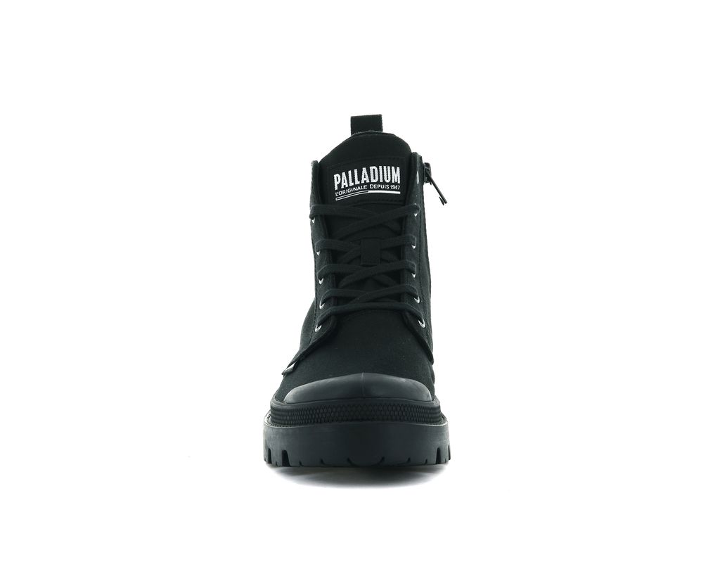 Women Palladium Pallabase Twill Boots Black / Black | RFDI-09673