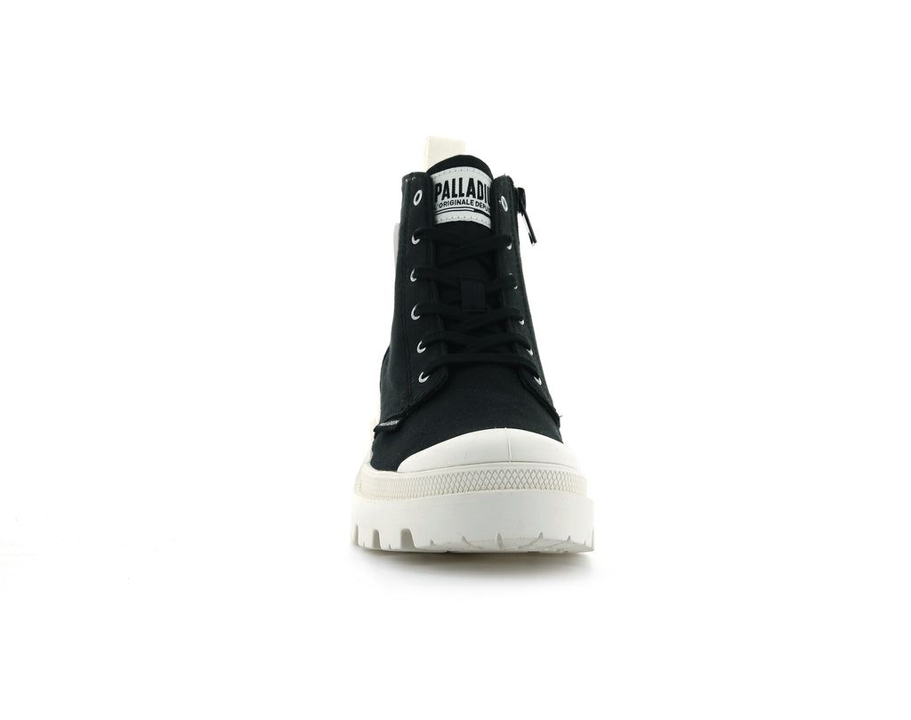Women Palladium Pallabase Twill Boots Black | QUYZ-04927