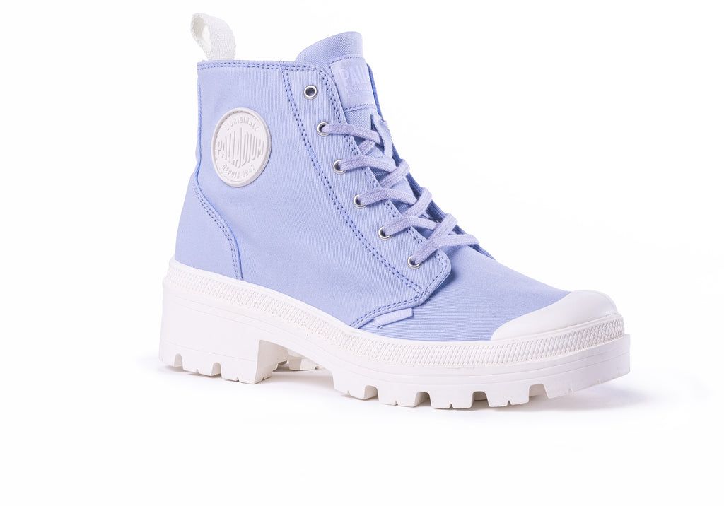 Women Palladium Pallabase Twill Boots Blue | YGKC-43081