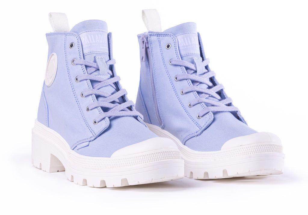 Women Palladium Pallabase Twill Boots Blue | YGKC-43081