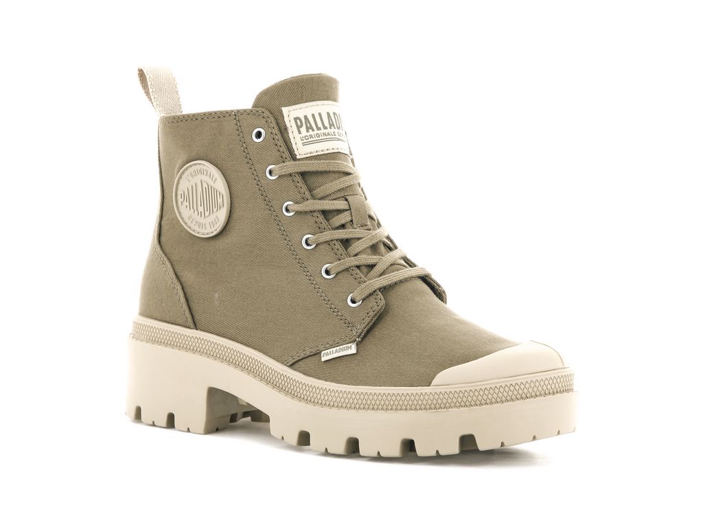Women Palladium Pallabase Twill Boots Butternut | VINM-16890