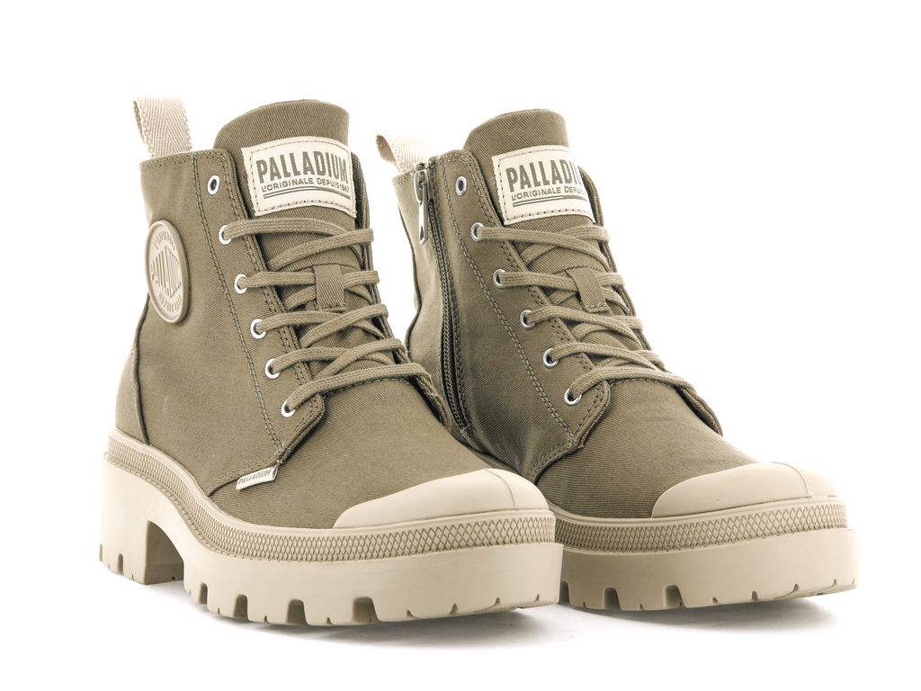 Women Palladium Pallabase Twill Boots Butternut | VINM-16890