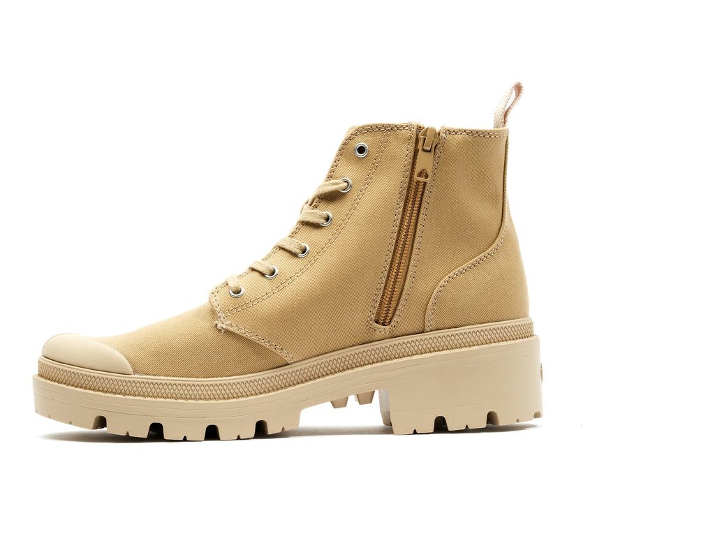 Women Palladium Pallabase Twill Boots Caramel | CGTA-96857