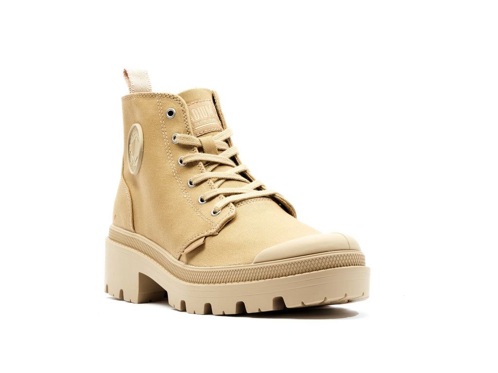 Women Palladium Pallabase Twill Boots Caramel | AFCK-93815