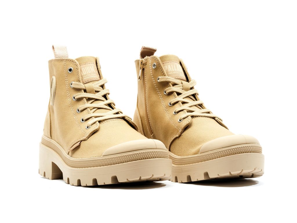 Women Palladium Pallabase Twill Boots Caramel | AFCK-93815