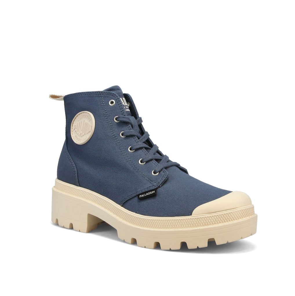 Women Palladium Pallabase Twill Boots Indigo | WUYF-90257