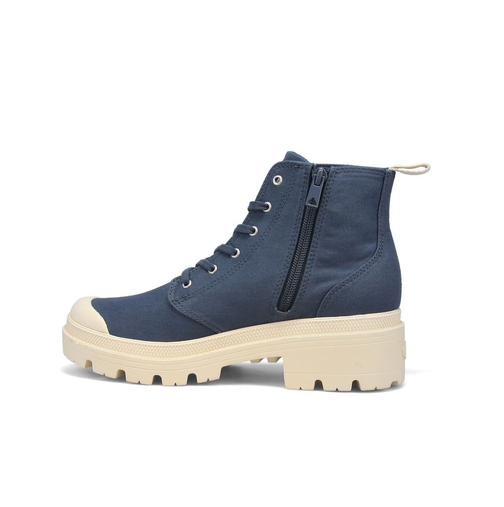 Women Palladium Pallabase Twill Boots Indigo | WUYF-90257
