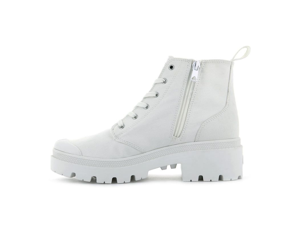 Women Palladium Pallabase Twill Boots White | POLX-86073