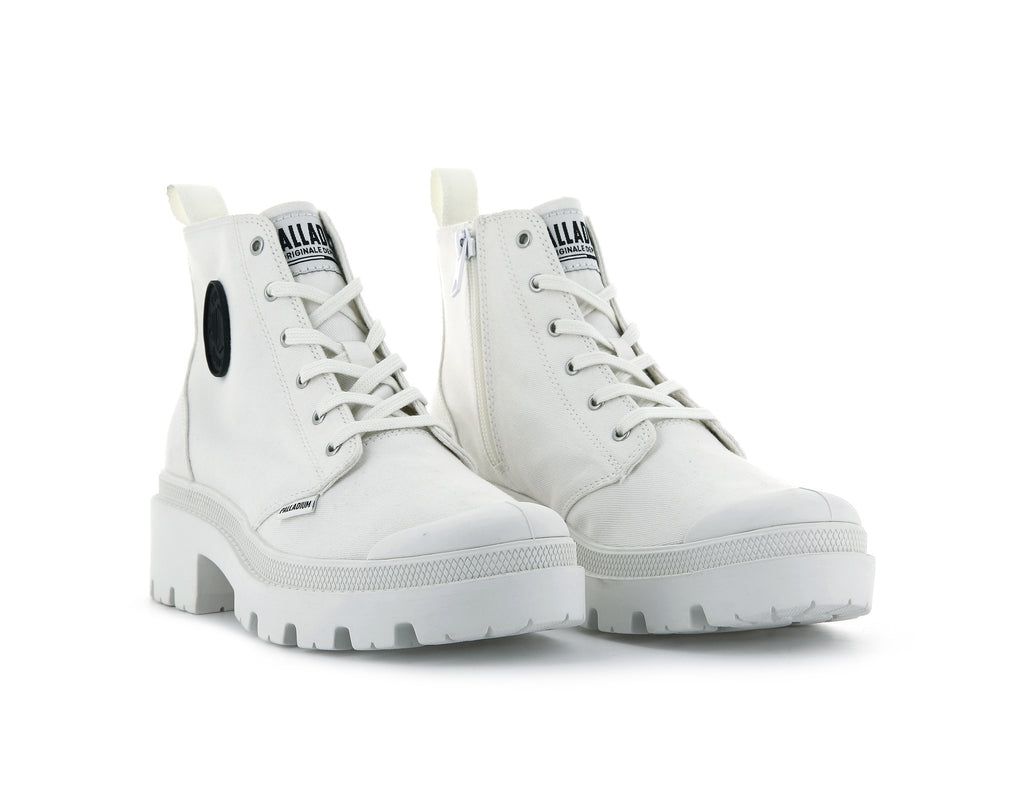 Women Palladium Pallabase Twill Boots White | POLX-86073
