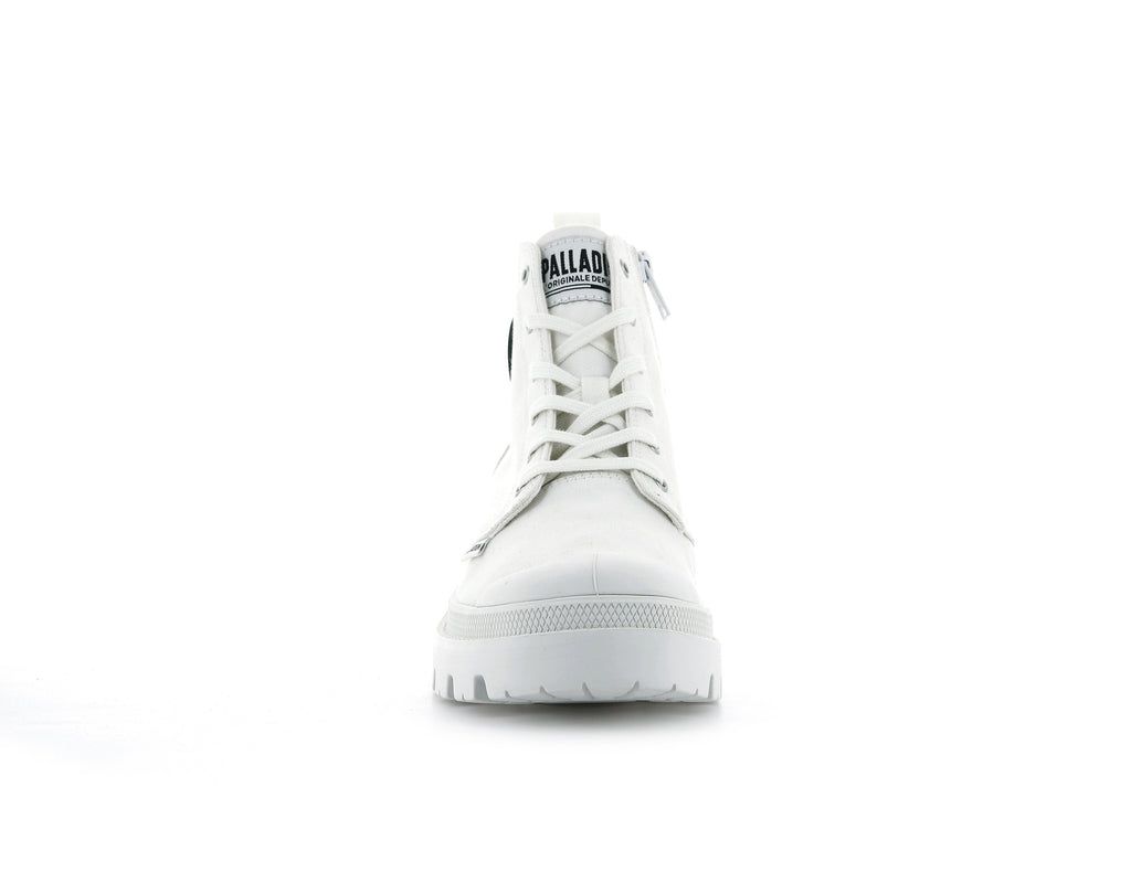 Women Palladium Pallabase Twill Boots White | SZQX-89543