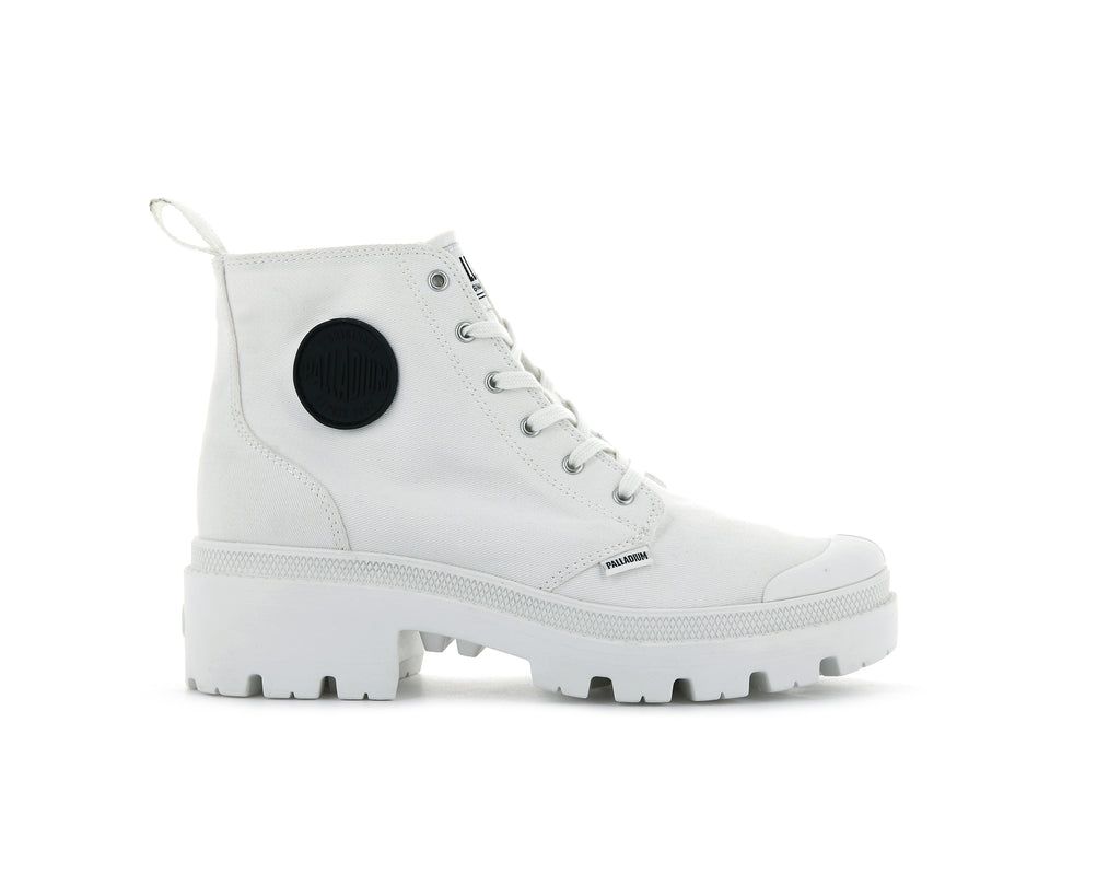 Women Palladium Pallabase Twill Boots White | SZQX-89543