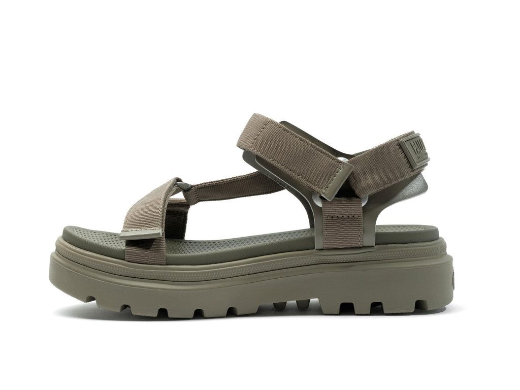 Women Palladium Pallacruise Strap Sandals Green | MFQI-83259