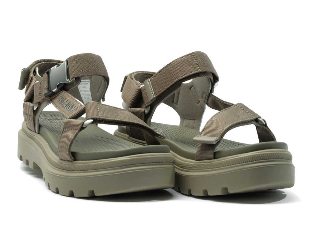 Women Palladium Pallacruise Strap Sandals Green | MFQI-83259