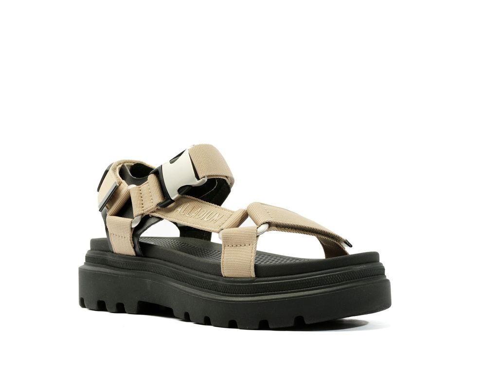 Women Palladium Pallacruise Strap Sandals Dune | FHAW-75186