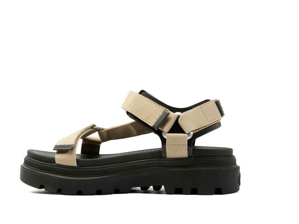 Women Palladium Pallacruise Strap Sandals Dune | FHAW-75186