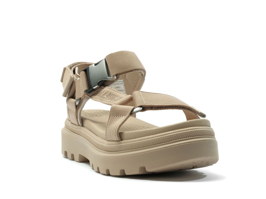 Women Palladium Pallacruise Strap Sandals Beige Brown | EYMQ-18730