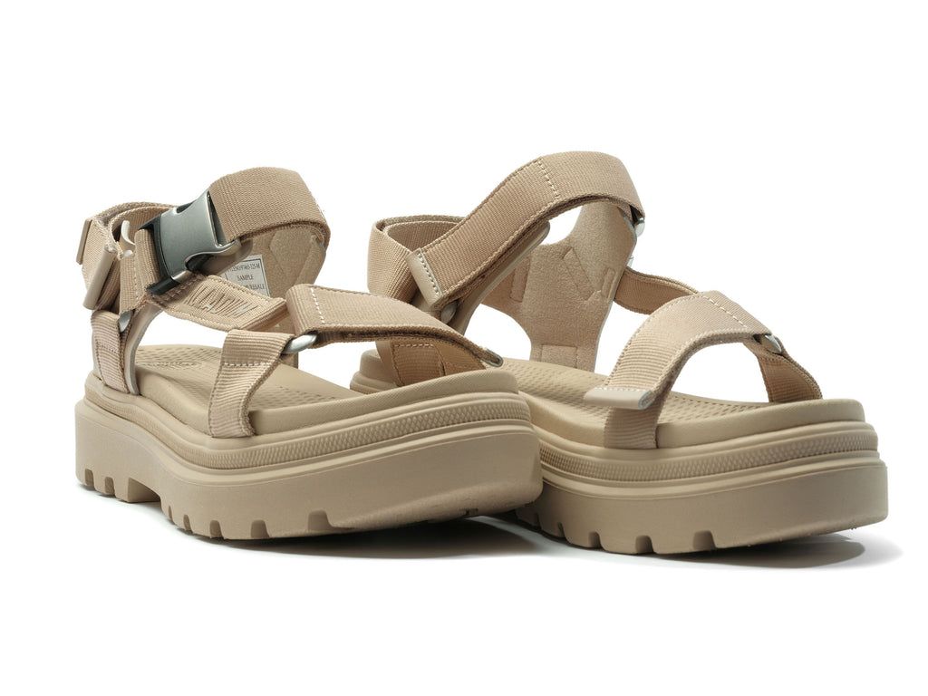 Women Palladium Pallacruise Strap Sandals Beige Brown | EYMQ-18730
