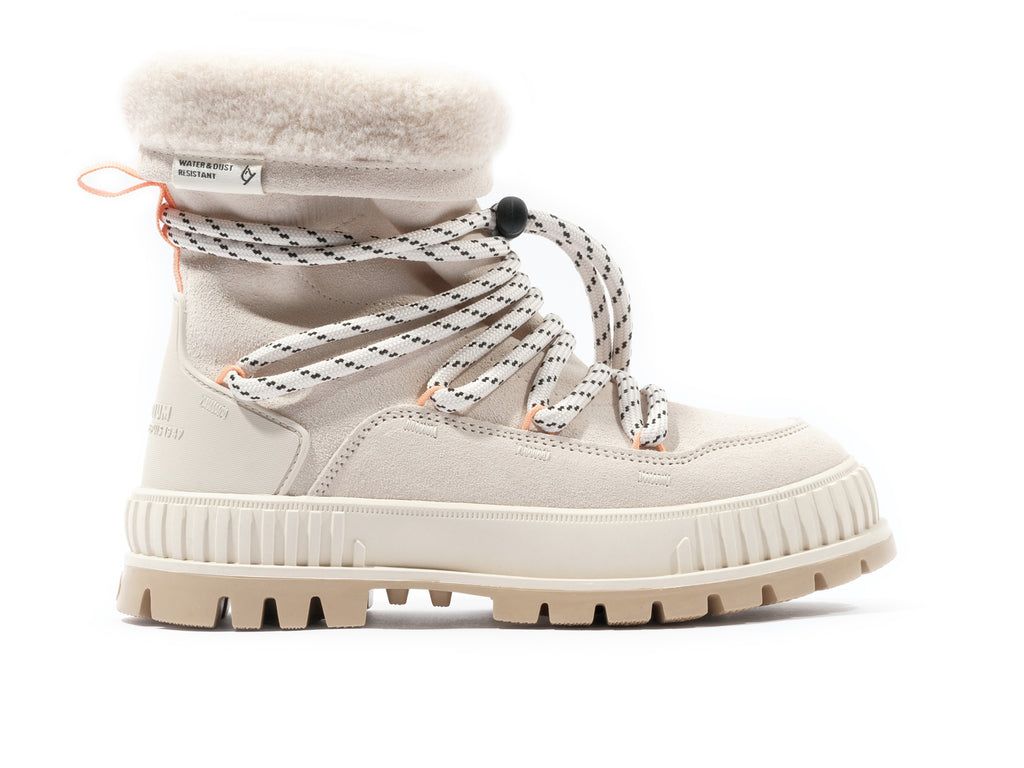 Women Palladium Pallashock Hiver Boots Almond Milk | ZVPR-83567