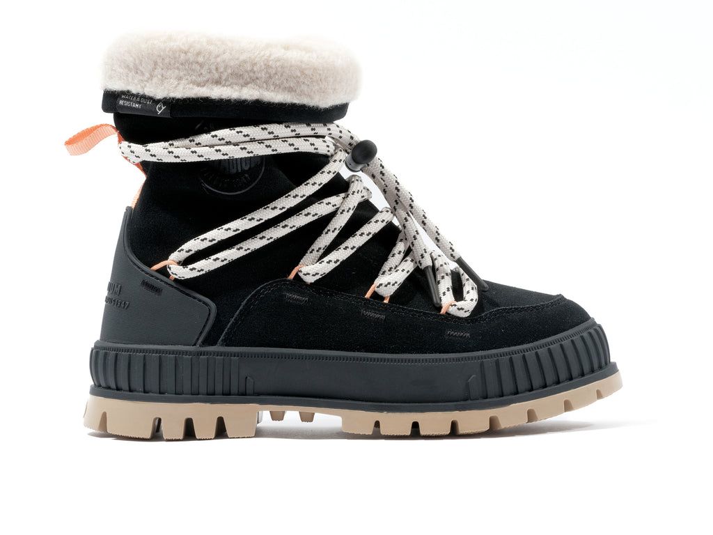 Women Palladium Pallashock Hiver Boots Black | UWNF-62853