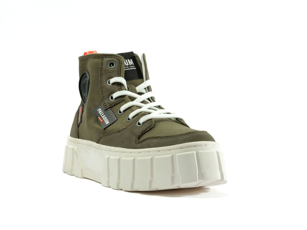 Women Palladium Pallatower Hi Boots Olive | JOSR-06258