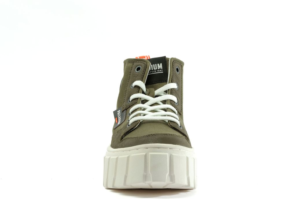 Women Palladium Pallatower Hi Boots Olive | JOSR-06258