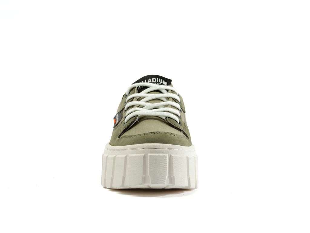 Women Palladium Pallatower Lo Sneakers Vetiver | SZEO-47305