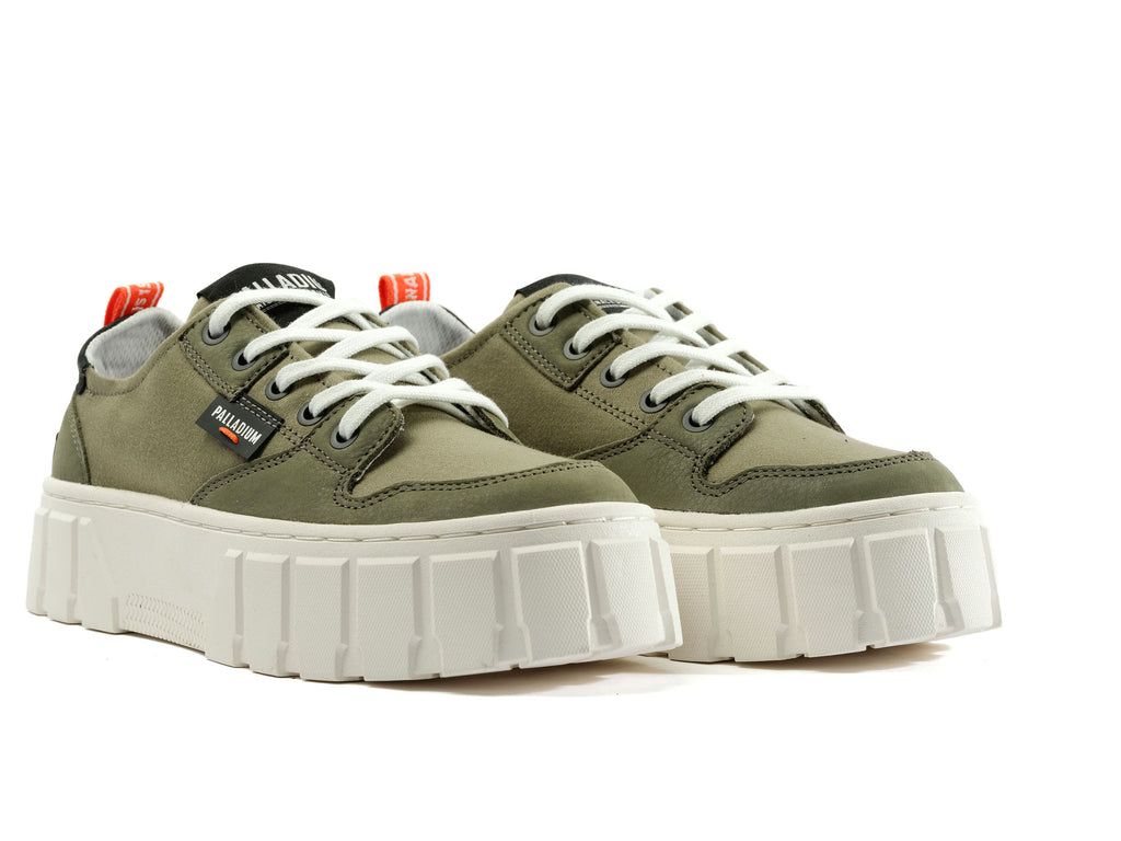 Women Palladium Pallatower Lo Sneakers Vetiver | SZEO-47305