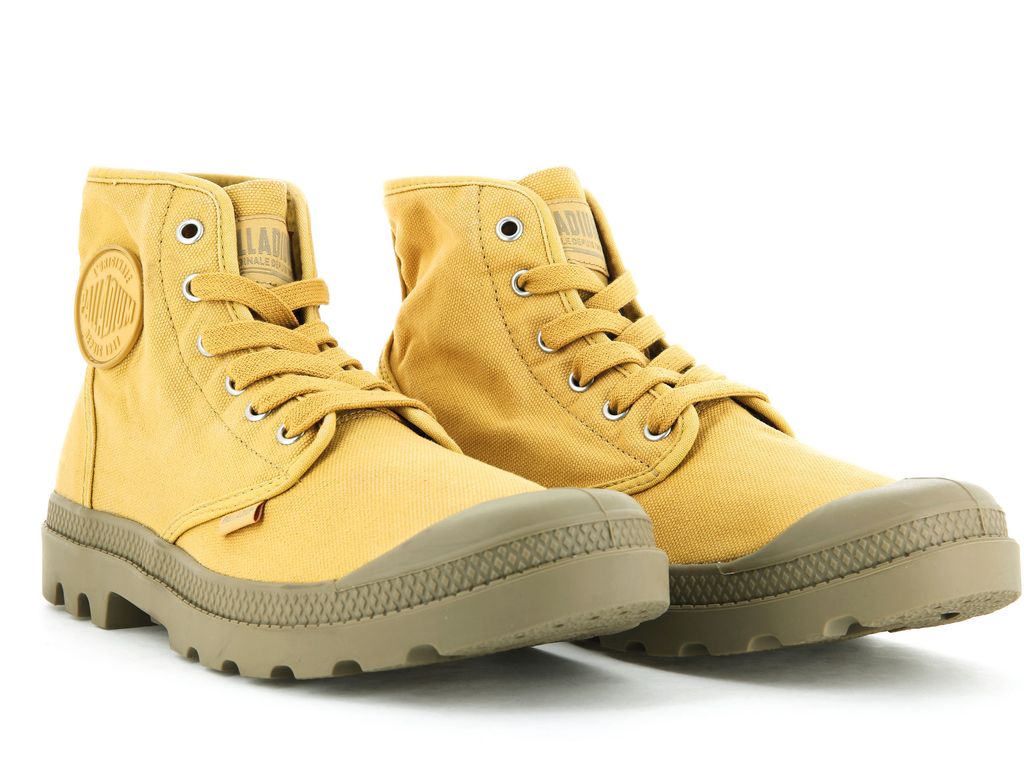 Women Palladium Pampa Hi Boots Orange Gold | NQWA-86237