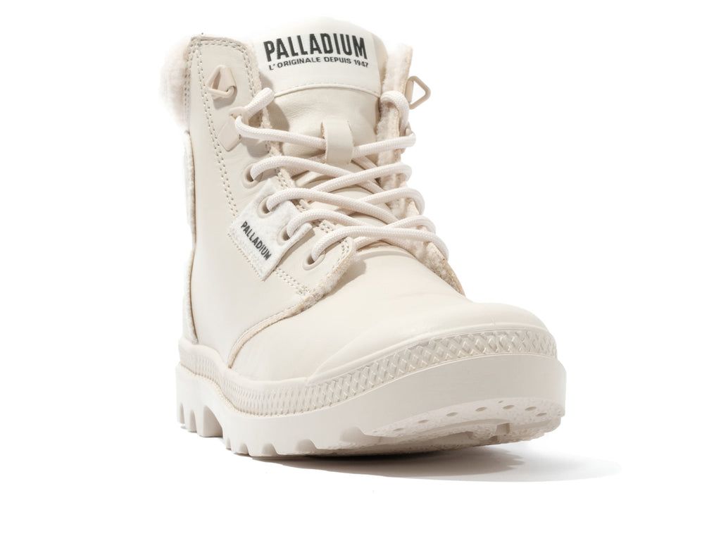 Women Palladium Pampa Hi Snow Warm Boots Almond Milk | LUHY-51347