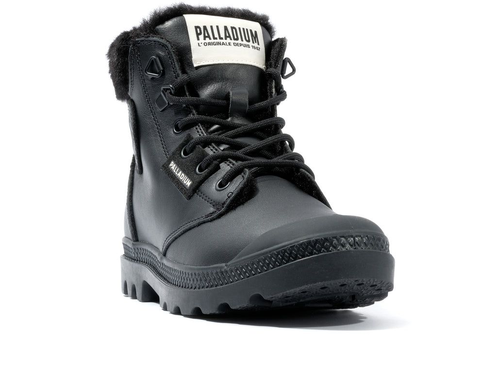 Women Palladium Pampa Hi Snow Warm Boots Black | KXPS-14569
