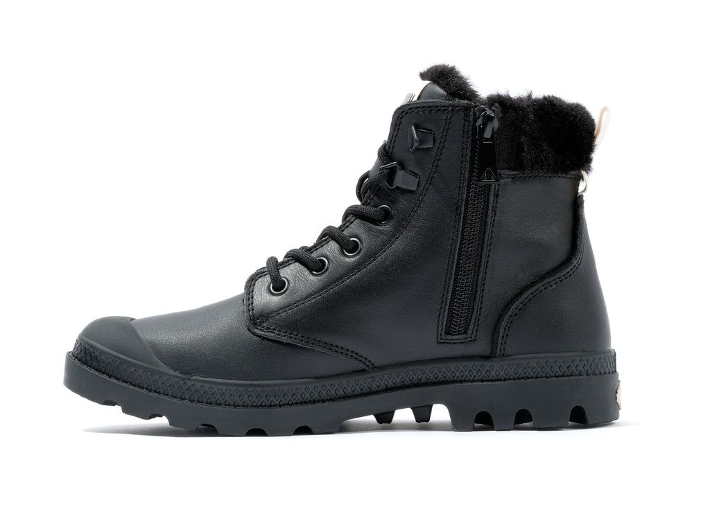 Women Palladium Pampa Hi Snow Warm Boots Black | KXPS-14569