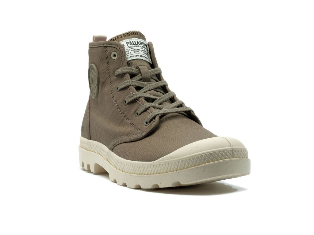 Women Palladium Pampa Hi Zip Organic Boots Green | YQRV-81403