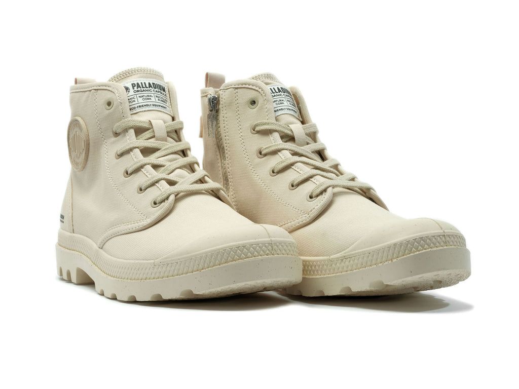 Women Palladium Pampa Hi Zip Organic Boots Sahara | CTHB-91483
