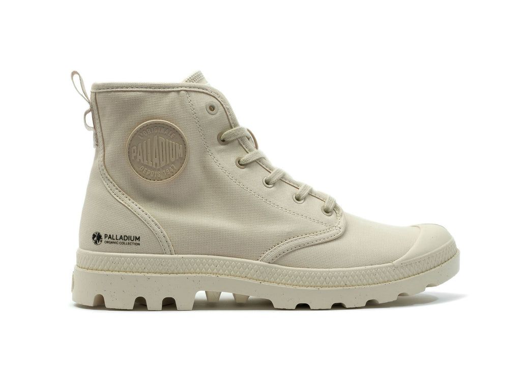 Women Palladium Pampa Hi Zip Organic Boots Sahara | CTHB-91483