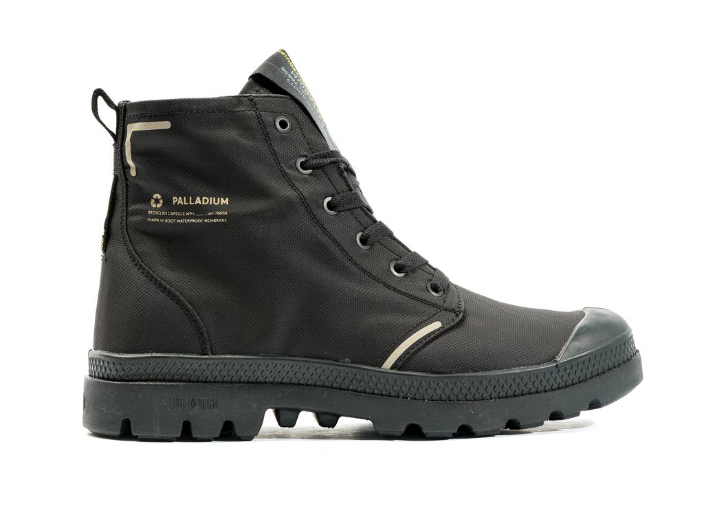 Women Palladium Pampa Lite+ Recycle Wp+ Boots Black / Black | VQNC-54716