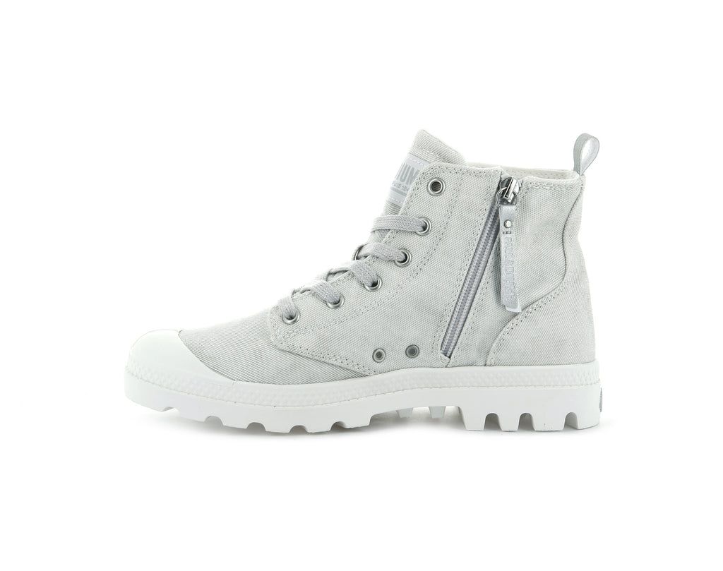 Women Palladium Pampa Zip Desertwash Boots White | BLHK-71046
