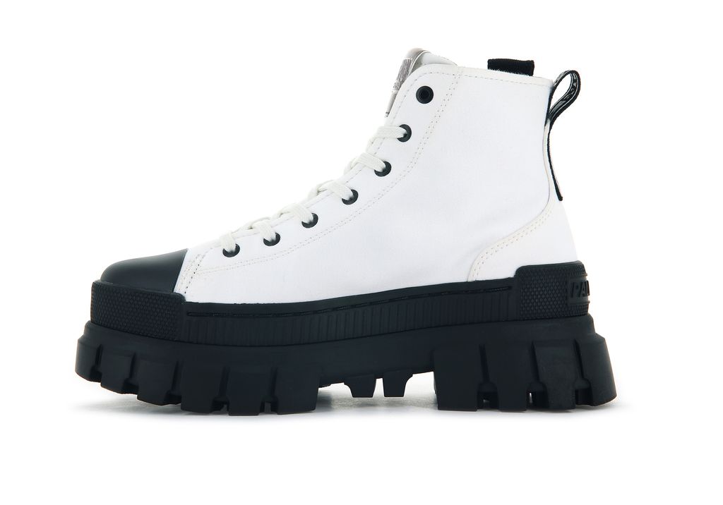 Women Palladium Revolt Hi Tx Boots White | PDEN-28165