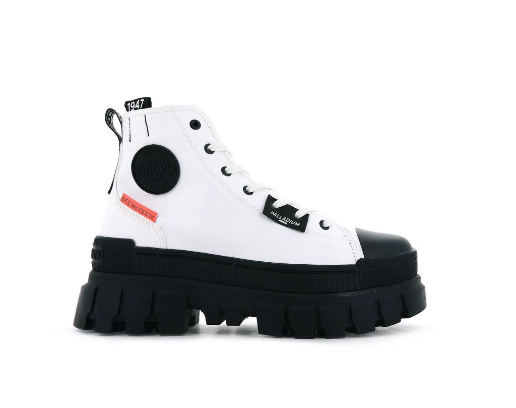 Women Palladium Revolt Hi Tx Boots White | PDEN-28165